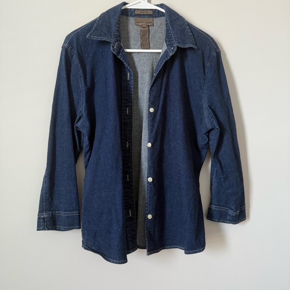 Jones Jeans Denim Style Country Western Cowgirl Stretchy Women’s Shirt